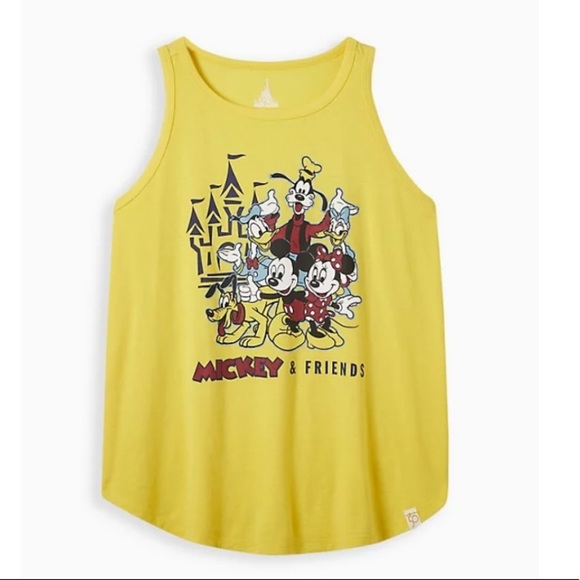 3 for $30 TORRID NWT DISNEY MICKEY & FRIENDS TANK - TRIBLEND JERSEY YELLOW - Picture 6 of 6